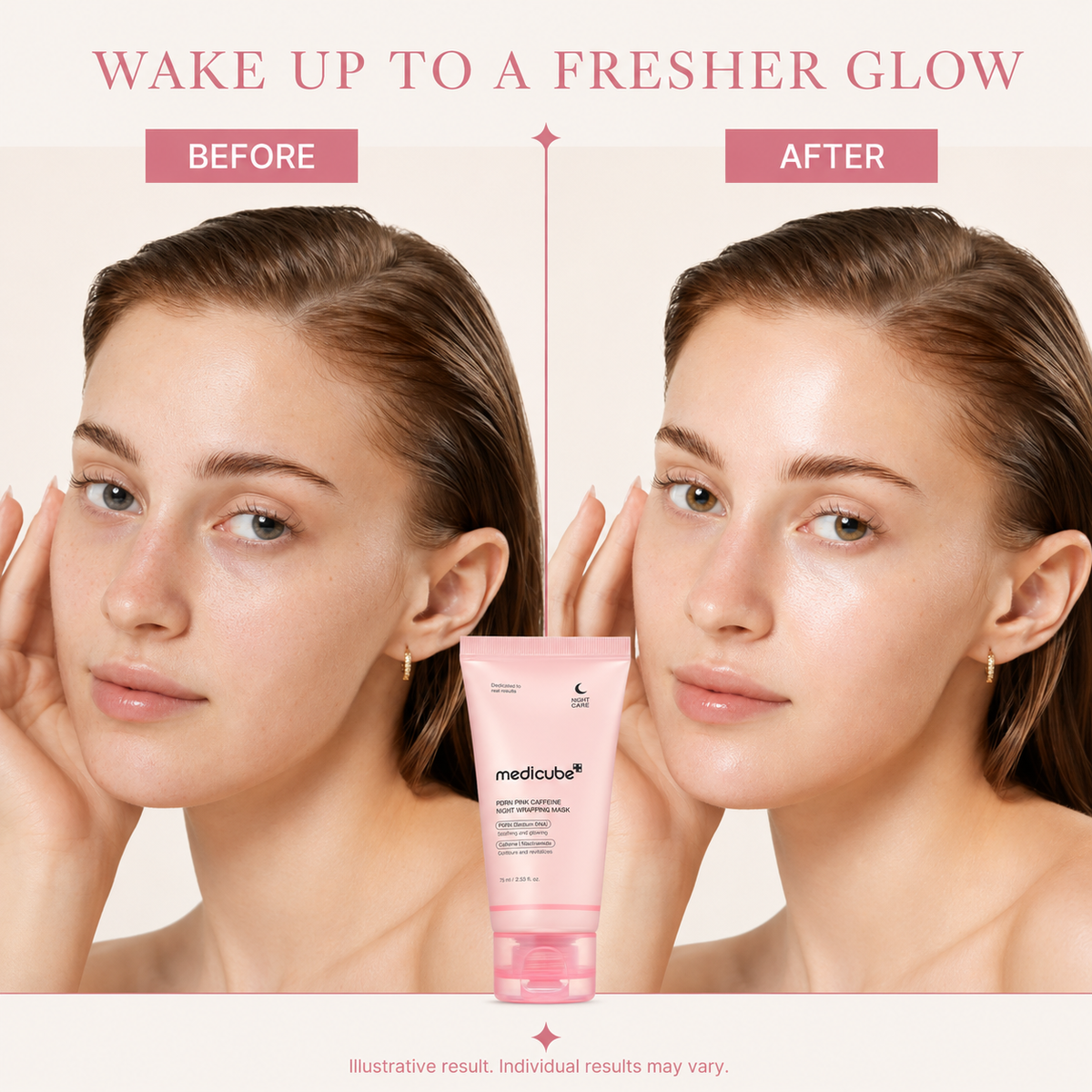Medicube PDRN Pink Caffeine Overnight Wrapping Mask – 75ml