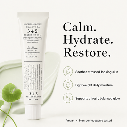 Dr. Althea 345 Relief Cream 50ml – Soothing Vegan Moisturizer for Blemish-Prone & Sensitive Skin