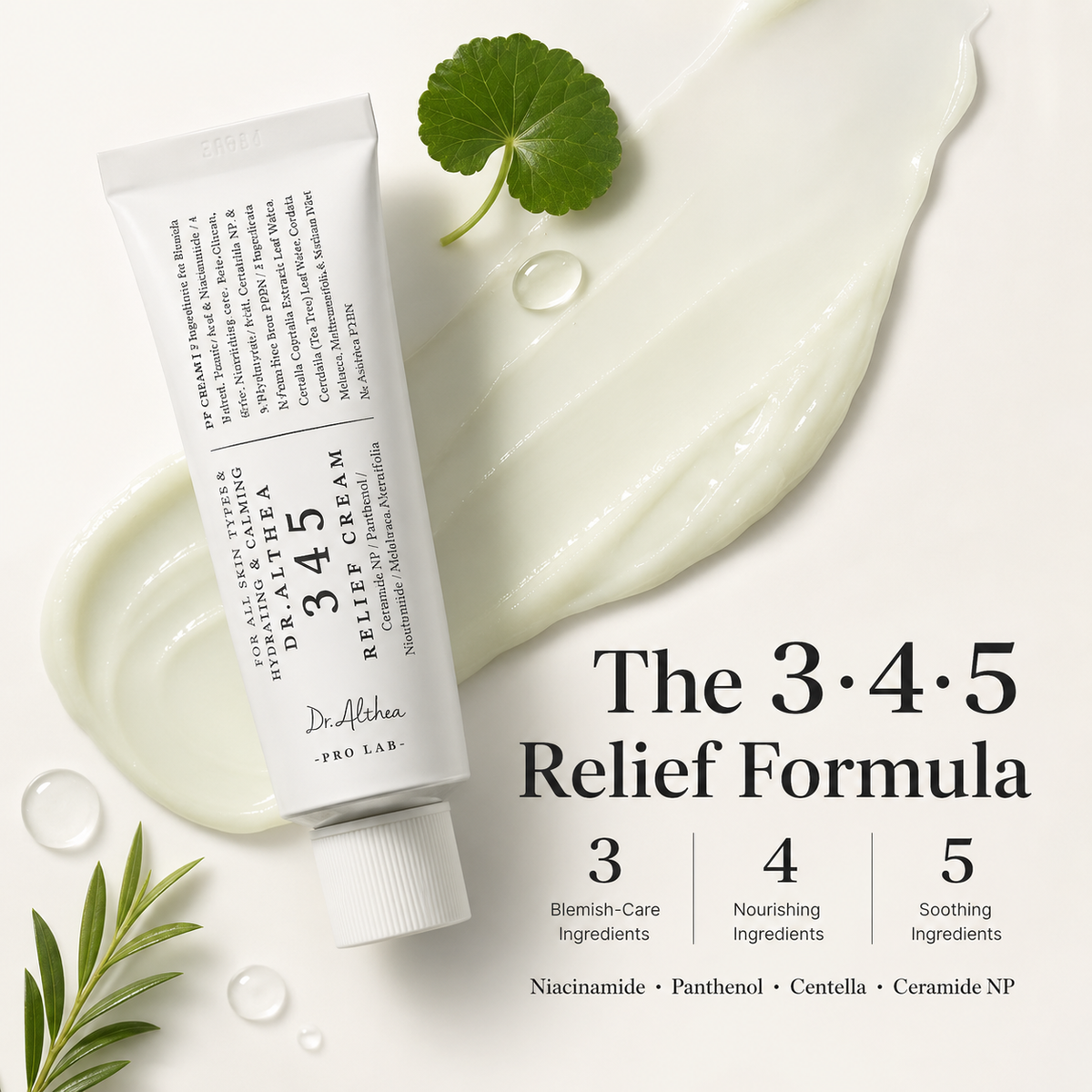 Dr. Althea 345 Relief Cream 50ml – Soothing Vegan Moisturizer for Blemish-Prone & Sensitive Skin